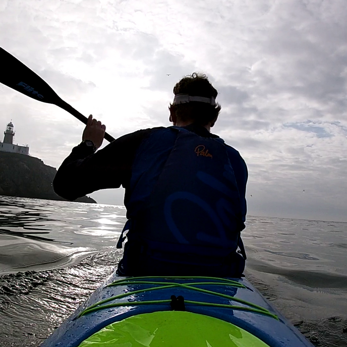 Taking the Nelo 510 ski around Howth Head