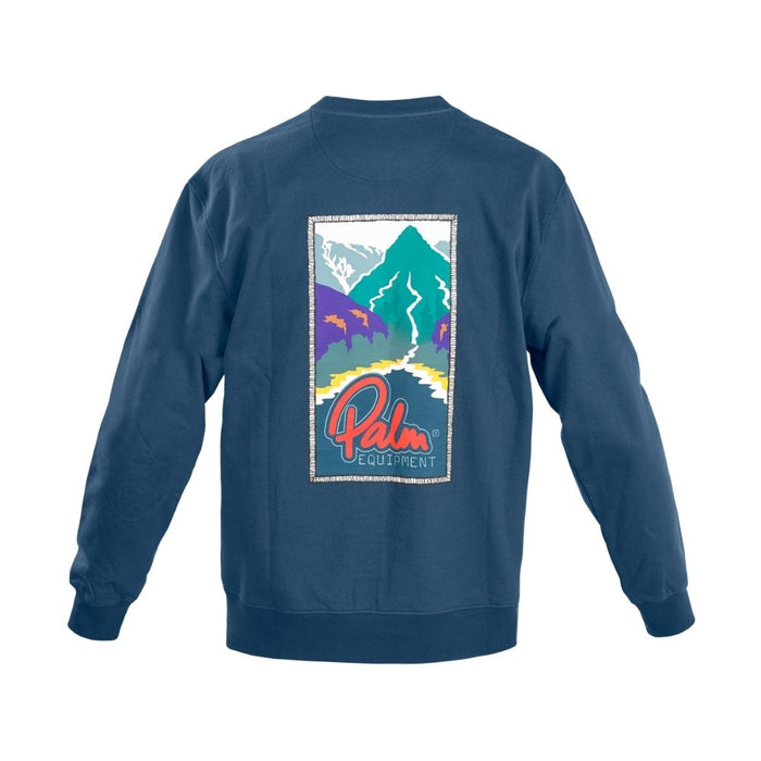 Palm Mountains To Sea Sweater Navy Back